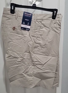 Izod Sport flex Wicking Quick Dry 38x9.5 Flat Front Breeze Oxford Short Khaki - Picture 1 of 5