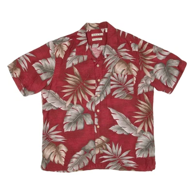 BATIK BAY Mens Hawaiian Shirt Red Floral L - Image 1 of 4