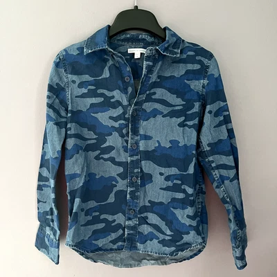 Rockets of Awesome - Denim Button-Up Shirt in Camo Print - Kids Size 10 - Image 1 of 4