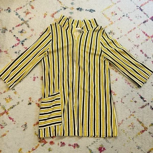 Túnica de Colección Años 70 con Cremallera Frontal con Capucha Hecha en EE. UU. Terry Fino a Rayas Talla S/M* - Imagen 1 de 17