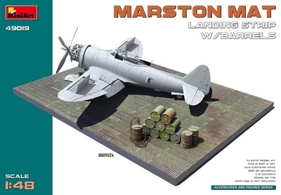 KIT MODELLINO AEREO MINIART MARSTON MAT LANDING STRIP W/BARRELS SCALA 1:48 - Immagine 1 di 4