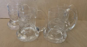 FOUR DARTINGTON CRYSTAL GLASS COMMEMORATIVE TANKARDS - VINTAGE - Foto 1 di 11
