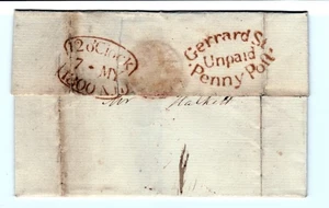 Postal History. London local posts. 'Gerrard St.. Unpaid. Penny Post' 1800 - Picture 1 of 2