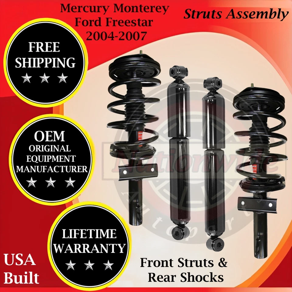 Monroe OEM Front Strut & Rear Shock For 2004-2007 Ford Freestar/Mercury Monterey — 第 1/4 张图片