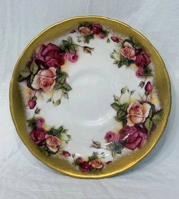 Platillo de té vintage Royal Chelsea Golden Rose China corazón floral hecho en Inglaterra Foto 1 de 4
