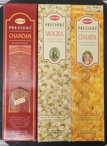 Hem Incense Sticks Variety Pack | Champa-Mogra-Chandan | pack of 3 | 100 g Each - Picture 1 of 2