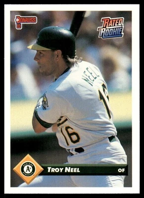 1993 Donruss Troy Neel Rookie Oakland Athletics #308 - Image 1 of 2