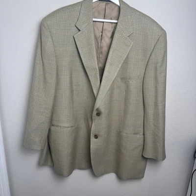 Chaqueta Blazer Lauren Ralph Lauren 2XL Beige Pata de Gallo Seda Lana Worsted 50R Foto 1 de 4