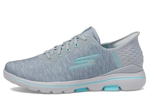 Womens Skechers Go Golf Walk 5 Goga Max Slip In Gray Aqua Golf Shoe Size 7