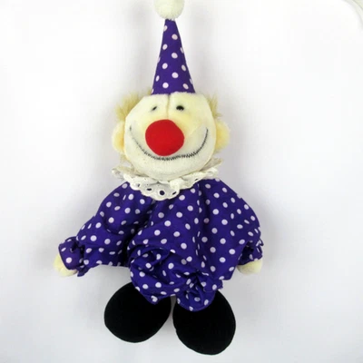 Vintage Purple Clown Plush Crib Pull Down Baby Toy Musical "Don't Cry" VIDEO - Image 1 of 4