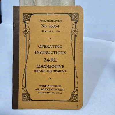 Operating Instructions 24-RL Locomotive Brake Equipment Westinghouse 2606-1 - Image 1 of 2