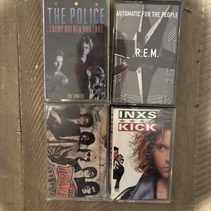 4 Cassette Tape Lot R. E. M. Police Inxs Traviling Wilburys - Picture 1 of 2