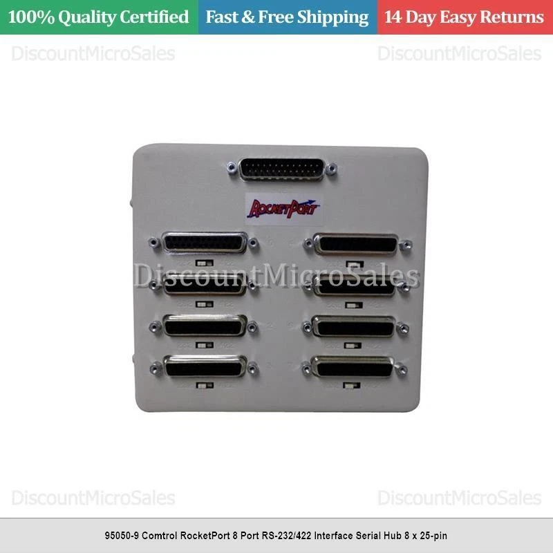 95050-9 Comtrol RocketPort 8 Port RS-232/422 Interface Serial Hub 8 x 25-pin - Image 1 of 1