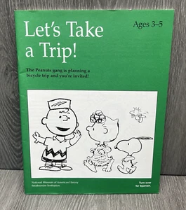 Let's Take a Trip! Ages 3-5 Booklet Peanuts Gang Bicycle Trip English Spanish - Foto 1 di 8