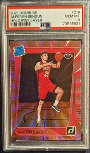 Alperen Sengun Rockets RC 2021-22 Donruss Holo Laser Pink Gem Mint PSA 10