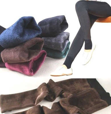 全新 冬季 超级温暖 柔软 女士紧身裤 MODA 混合 实心 长弹力 — 第 1/4 张图片