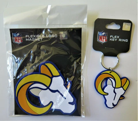LOS ANGELES RAMS, FLEXIBLE MAGNET AND KEY RING FROM WINCRAFT (ONE EACH) Cover