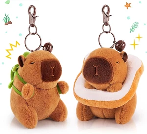 2PCS Capybara Plush Keychain,Cute Keychain Capybara Stuffed Animal,Soft Capybara - Picture 1 of 9