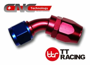 AN12 12AN AN-12 ALUMINIUM 45 DEGREE SWIVEL SEAL BRAIDED HOSE END FITTING ADAPTER - Bild 1 von 1