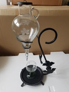 Weinheber Weinspender mit Glaskolben Schmiedeeisen Weinkaraffe Dekanter Antik - Bild 1 von 10
