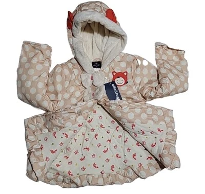 Allo & lugh Puffer Hooded Jacket Size 4-5Y US Kid's Beige Polka Dot NWT #1 Foto 1 de 4