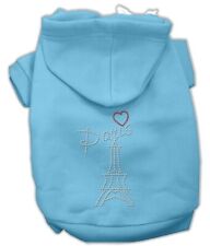 Paris Rhinestone Hoodies Baby Blue