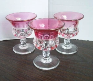 Tiffin Franciscan King's Crown Ruby Flashed Top & Bottom Liquor Cocktail Set/3 - Bild 1 von 4