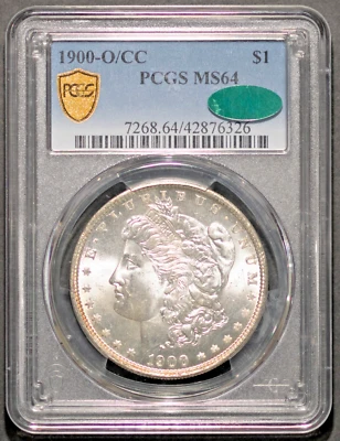 CAC 1900-OCC $1 Silver Morgan Dollar MS 64 PCGS # 42876326 + Bonus - Image 1 of 3