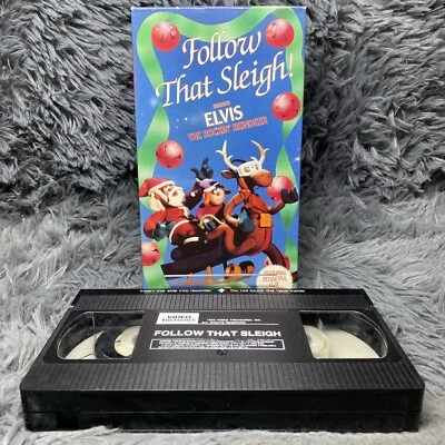 Follow That Sleigh! VHS Tape 1990 Elvis The Rockin' Reindeer Santa Claus Rare Foto 1 de 4