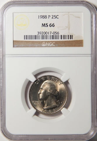 1988-P Washington Quarter NGC MS-66 Cover