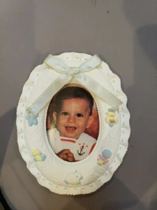 Marco de fotos Russ Baby vintage azul bebé niño ¡NUEVO! - Imagen 1 de 2