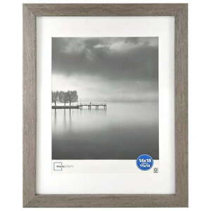 14x18 Matted to 11x14 Wide Beveled Picture Frame, Rustic Gray