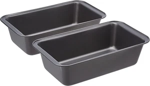 Rectangular Baking Bread Loaf Pan, 9.5 X 5 Inch, Set of 2, Gray - Picture 1 of 12