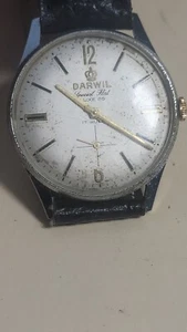 Vintage Darwil Special Flat Luxe 66 Hand Winding Watch 17 Jewels Tested - Picture 1 of 8