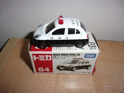 Coche patrulla policía Tomica Tomy No.84 Nissan March 1:58 Foto 1 de 4