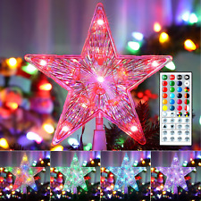 Small Star Tree Topper, 7.6" 11 LED Lighted Christmas Tree Topper, Color Changin