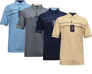 Kurzarm Golf Poloshirt Poly Baumwolle Oberteil Freizeit mit Tasche von Tom Hagan - Bild 1 von 8