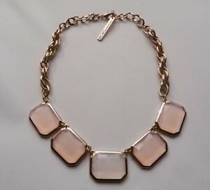 NWOT BCBG BCBGENERATION  Pink Faceted Crystal Link Chain Necklace