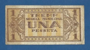 CONSELL MUNICIPAL DE TREMP -- 1 PESETA SIN FECHA -- BC -- 3ª EMISION . - Picture 1 of 2
