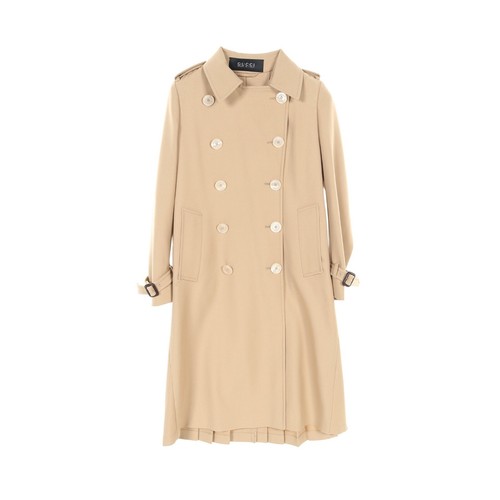 GUCCI Trench cappotto retro plissettato 338 405131 lana beige