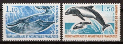 FSAT TAAF 67-68 MNH Marine Life Whales Dolphins Polar ZAYIX FSA-S0060M - Image 1 of 3