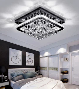 Modern LED Crystal Lamp Ceiling Light Pendant Chandelier Chrome Fitting - Picture 1 of 6