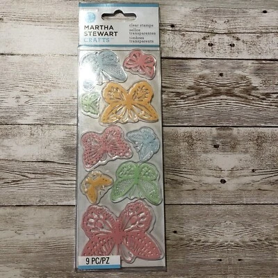 BUTTERFLY Clear Unmounted Rubber Stamp Set Martha Stewart Crafts 42-24014 New - Image 1 of 4