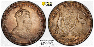 Australia, 1910 Edward VII Shilling. PCGS MS 64. 2,536,000 Mintage.
