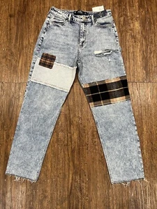 Hollister Damen 5R W27 L27 Hellblau Ultra High Rise Mom Jeans Neu mit Etikett - Bild 1 von 6