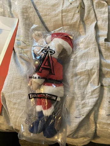 MLB Anaheim Angels Santa Rally Monkey New With Tags and In Bag Cover