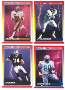 OTTIS ANDERSON BARRY SANDERS BO JACKSON DALTON HILLARD SCORE 1990 4 Stck. KARTEN LOT - Bild 1 von 2
