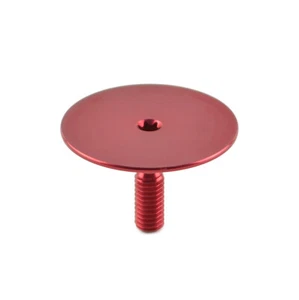 OMNI Racer WORLDS LIGHTEST Alloy Headset Top Cap & Bolt: JUST 3.4 grams!! RED - Picture 1 of 8