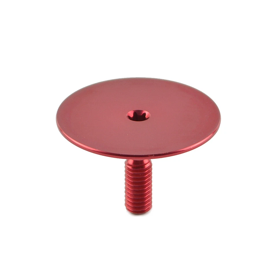 OMNI Racer WORLDS LIGHTEST Alloy Headset Top Cap & Bolt: JUST 3.4 grams!! RED - Image 1 of 4