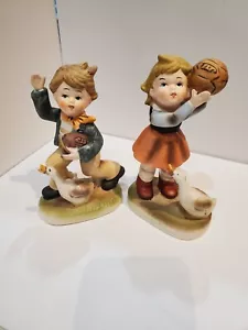 Flambro Collector Series Boy Girl Goose Football Basketball - Picture 1 of 16